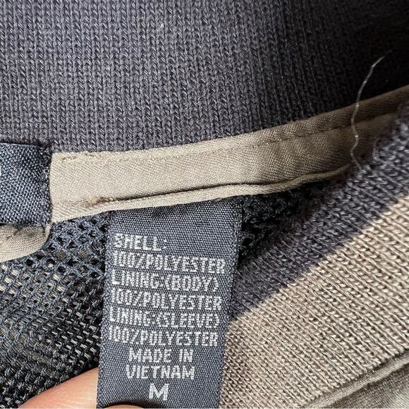 🎇VINTAGE River’s End Green Khaki & Black V-neck Pullover Windbreaker Size M - Picture 8 of 9